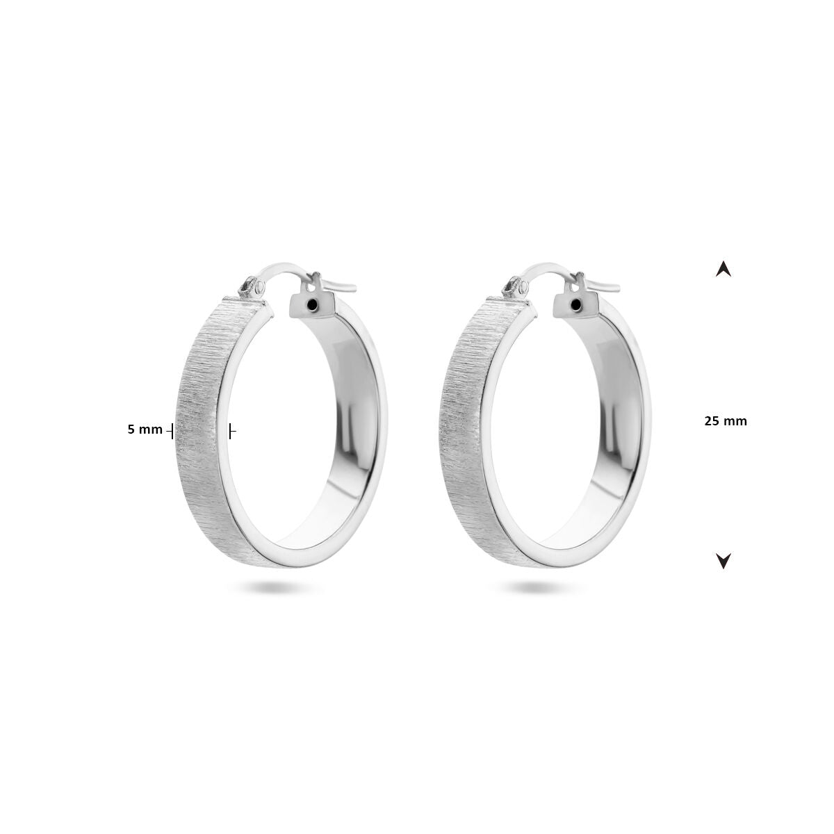 earrings poly/matte silver rhodium plated