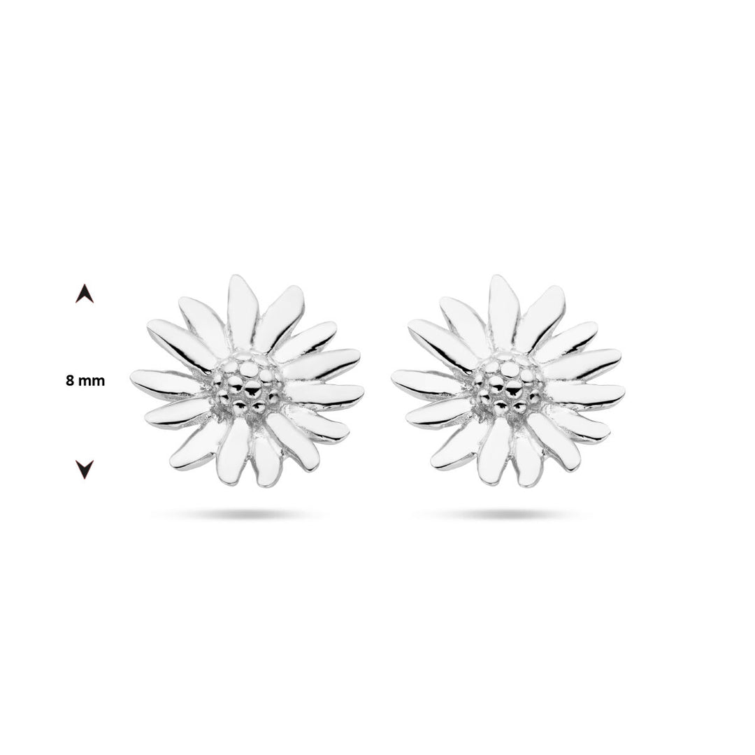 daisy ear studs silver rhodium plated