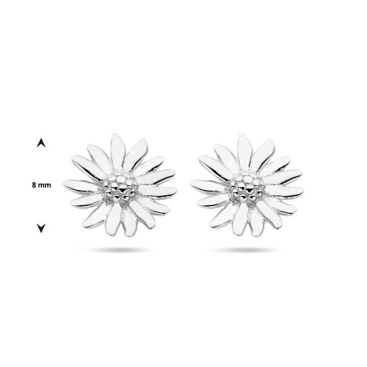 daisy ear studs silver rhodium plated