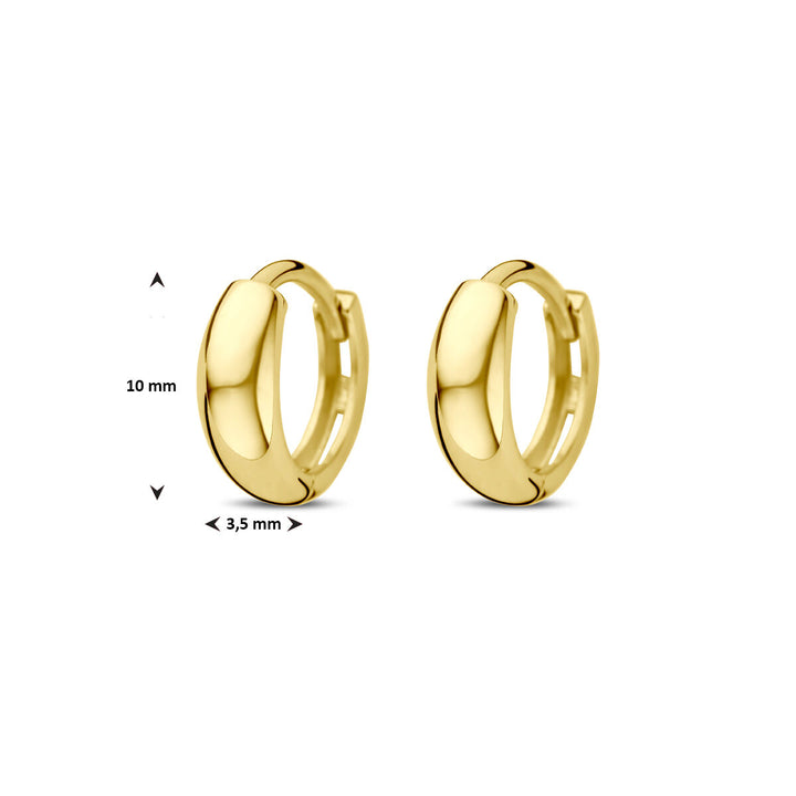 klapoorringen 10 mm 14K geelgoud