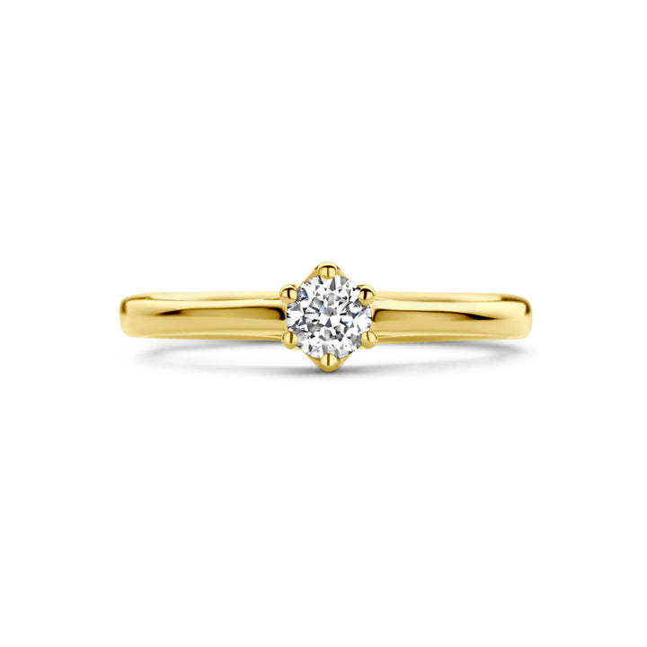 Verlobungsring Diamant 0,20 ct H SI 14K Gelbgold