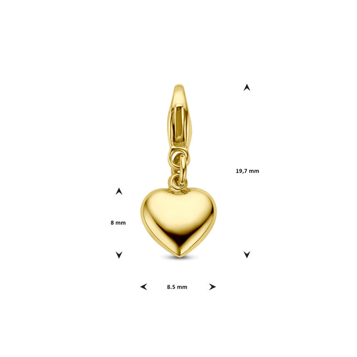 lock charm heart 14K yellow gold