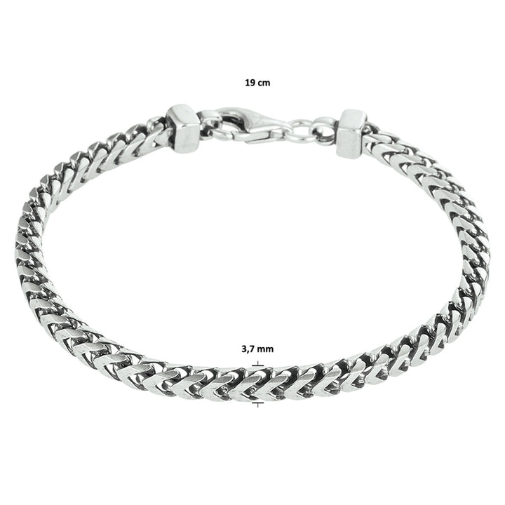 Zilveren armband heren oxi gourmette 3,7 mm geoxideerd