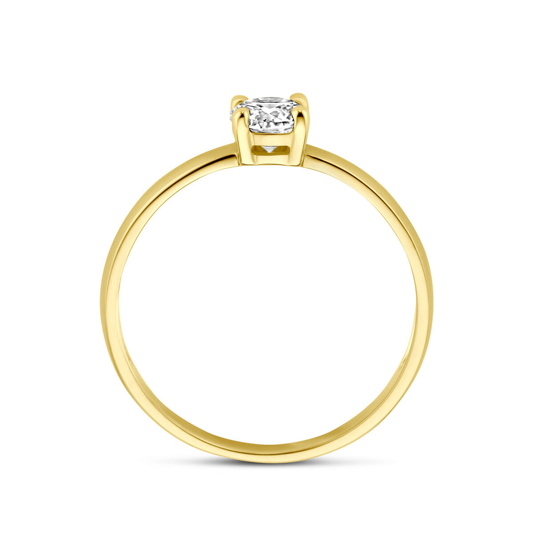 ring zirconia 14K yellow gold