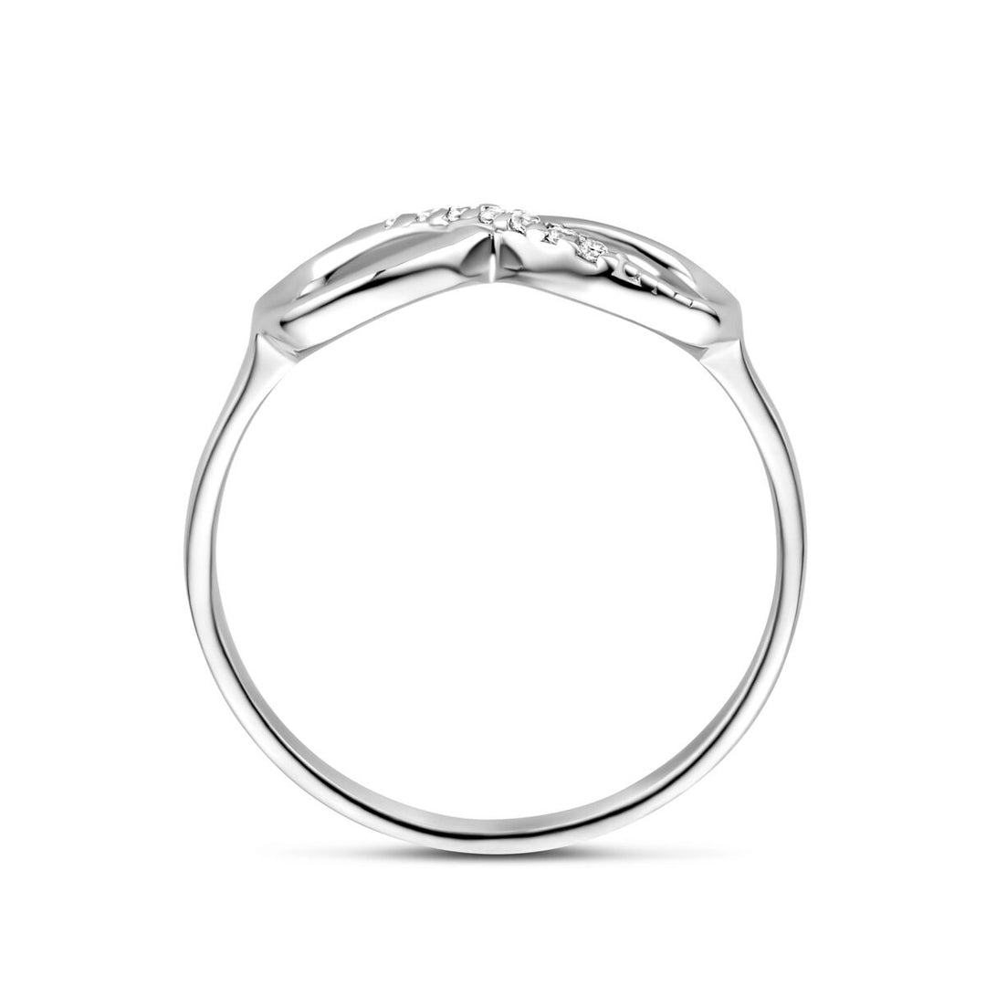 ring infinity zirconia silver rhodium plated