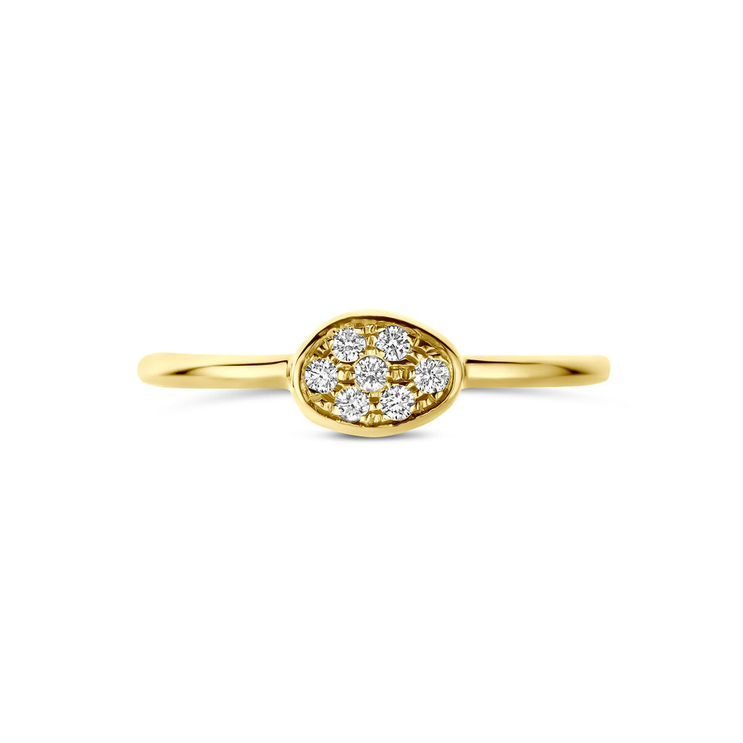 Gouden damesring met diamant – 14k geelgoud