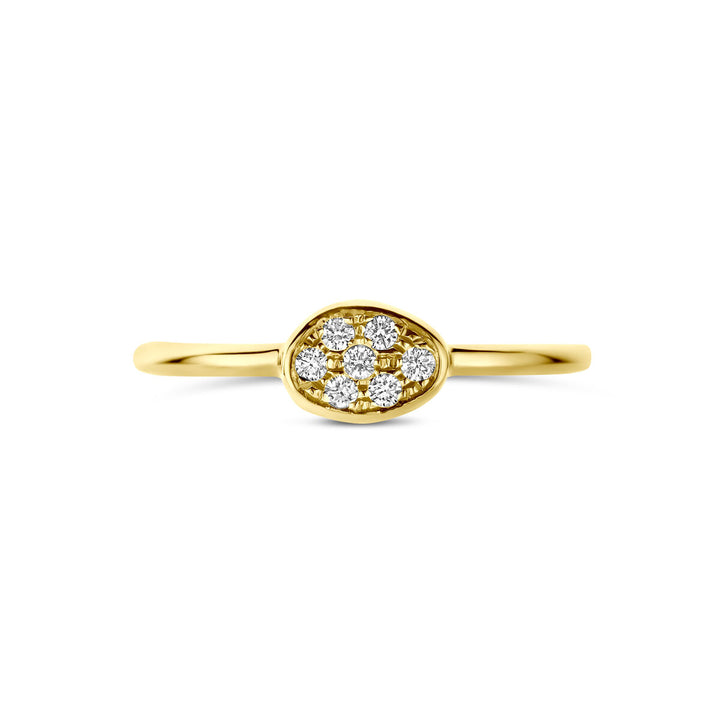 Gouden damesring met diamant – 14k geelgoud