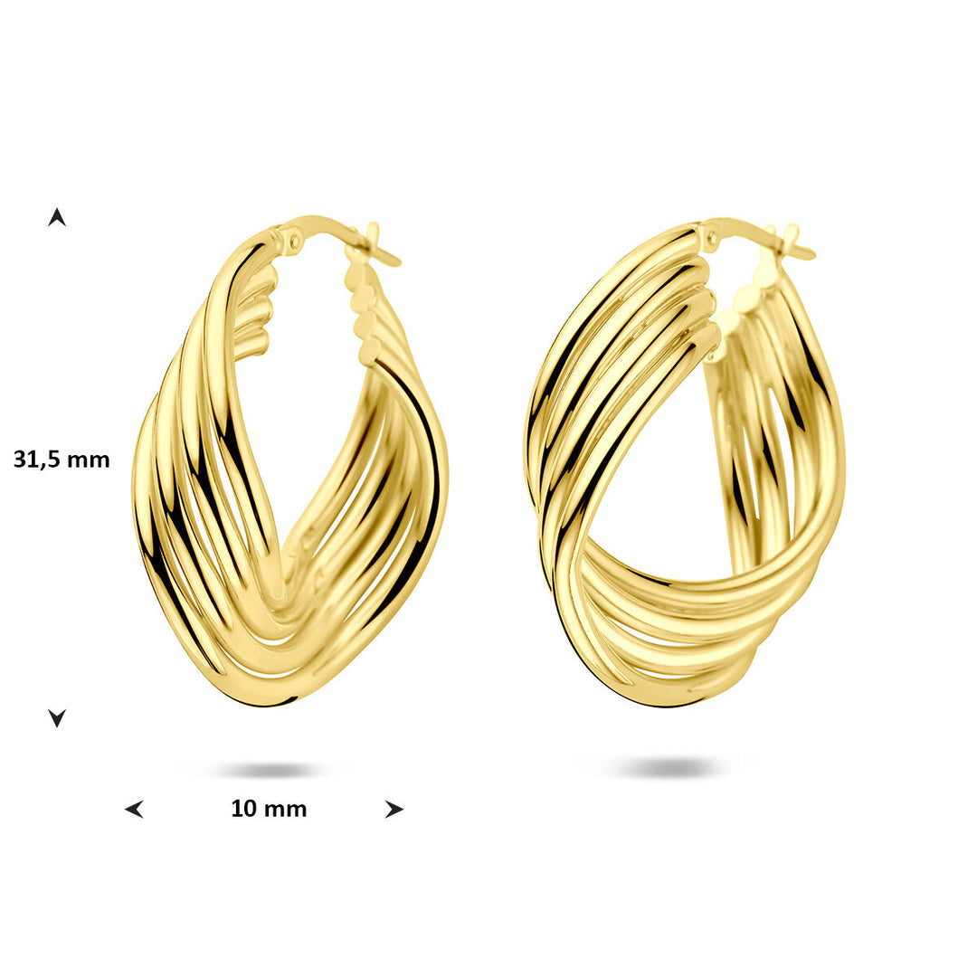 Vergulde zilveren oorringen – 925 zilver met geelgouden plating