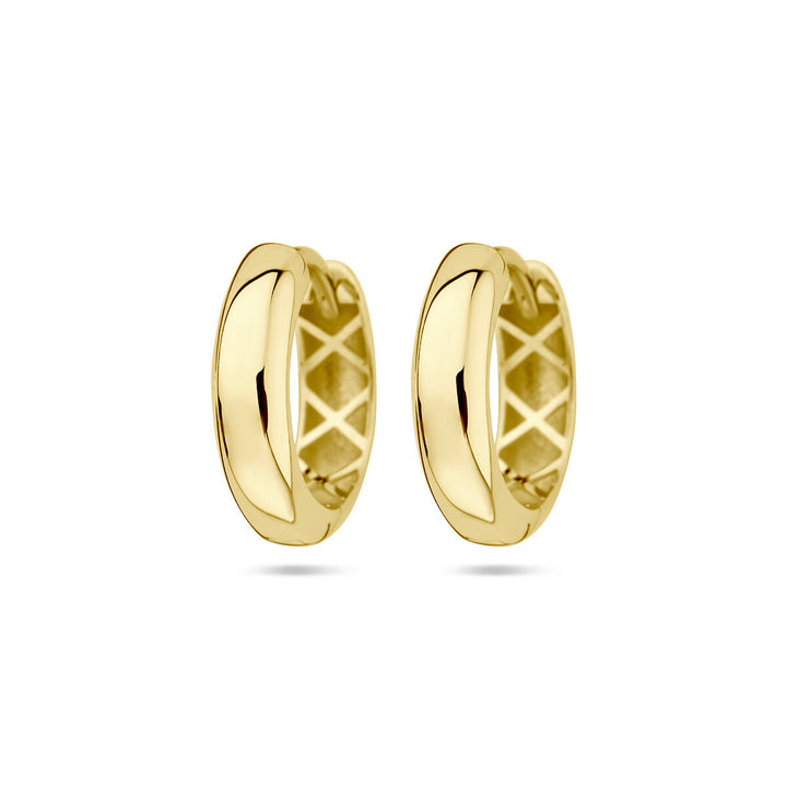 drop earrings 4.0 mm semicircular tube 14K yellow gold