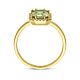 ring green amethyst and diamond 0.10ct h si halo 14K yellow gold