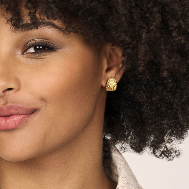 oorknoppen 20 mm 1 micron zilver verguld (geel)