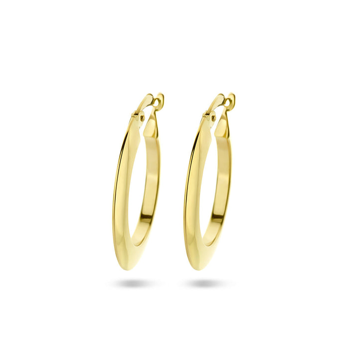 earrings pointed tube 14K yellow gold