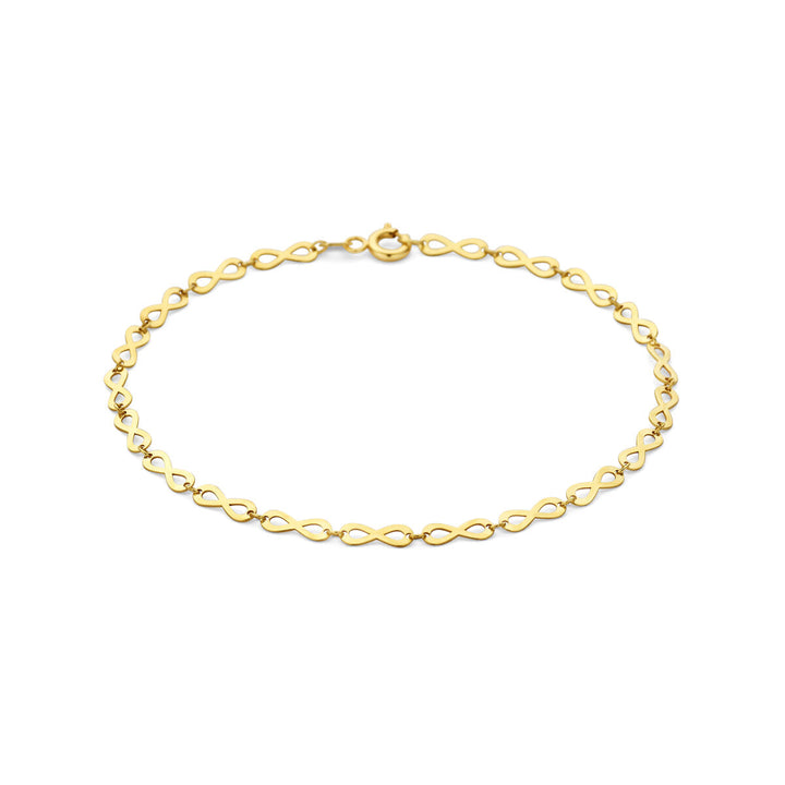 14k geelgouden dames armband met infinity schakel