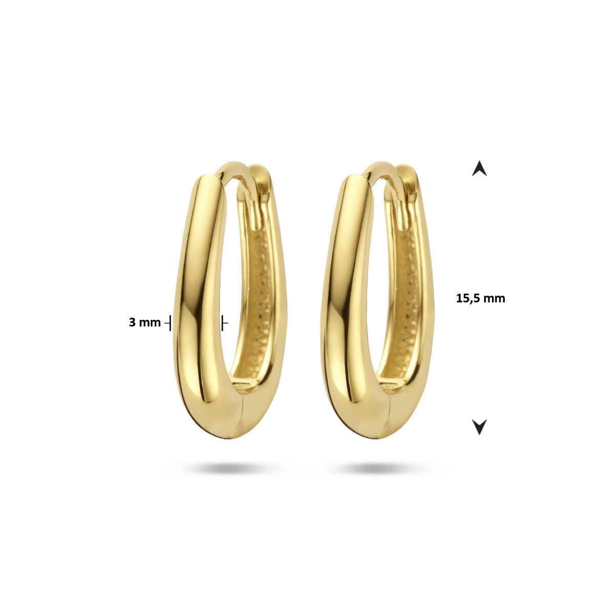 klapoorringen 14K geelgoud
