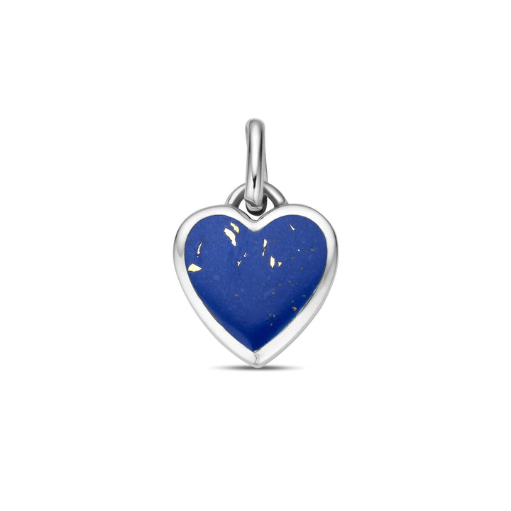 pendant heart lapis silver rhodium plated