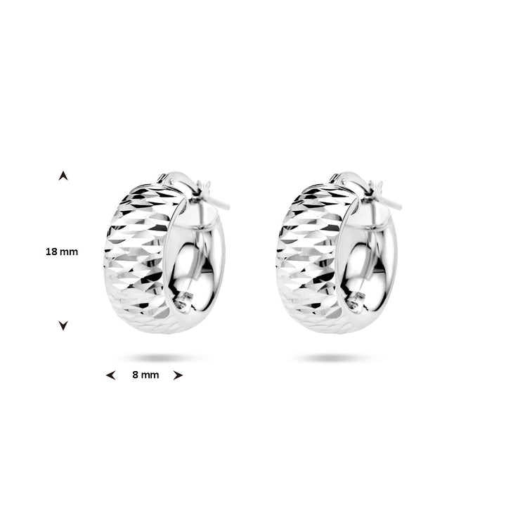 oorringen gediamanteerd zilver gerhodineerd