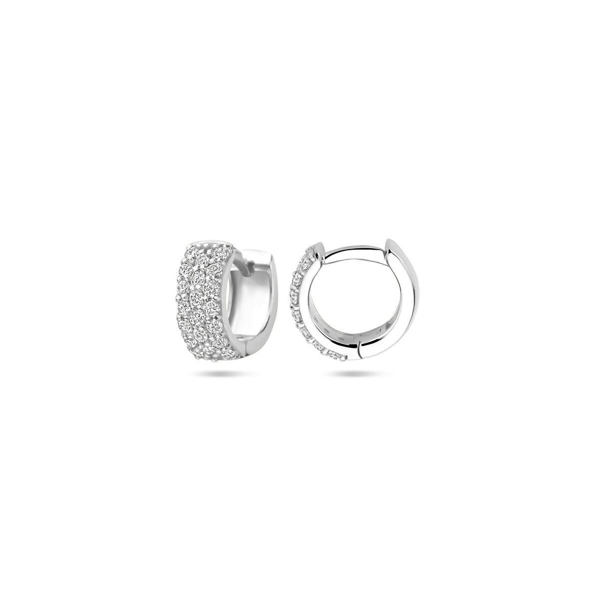 Klapoorringen diamant 0.40ct (2x 0.20ct) h si 10 mm 14K witgoud
