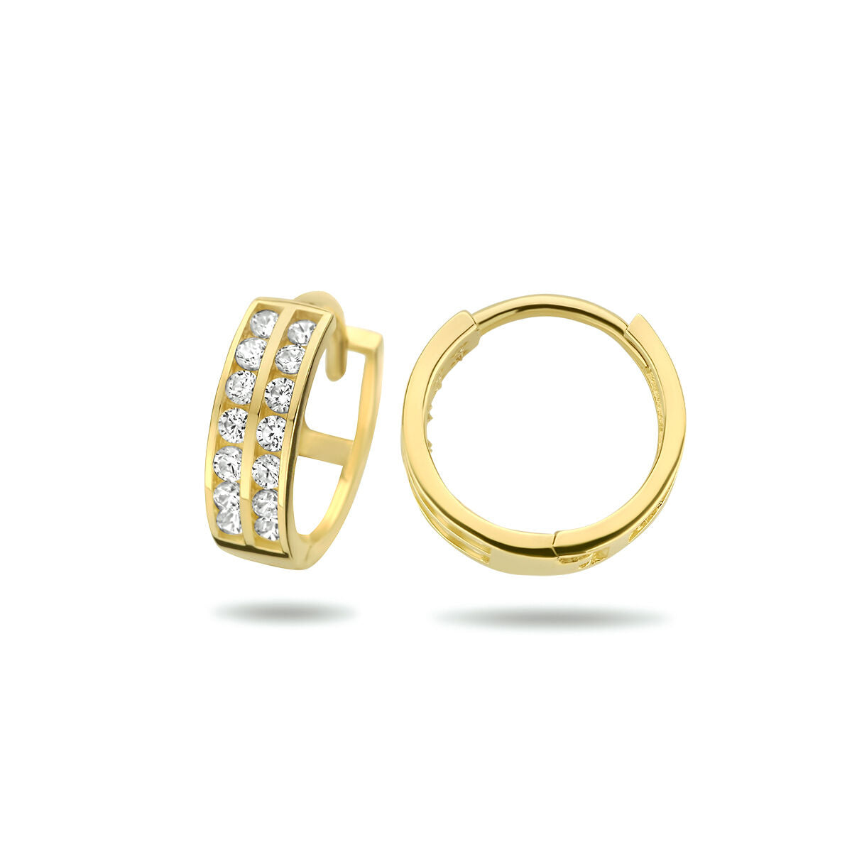 klapoorringen zirkonia 11,5 mm 9 Karaat