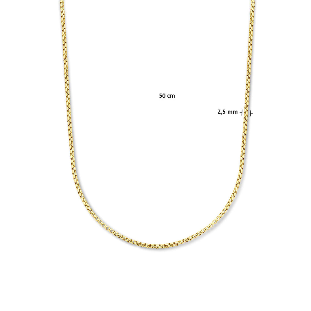 Gold chain men - necklace Venetian sphere 2.5 mm 14K yellow gold