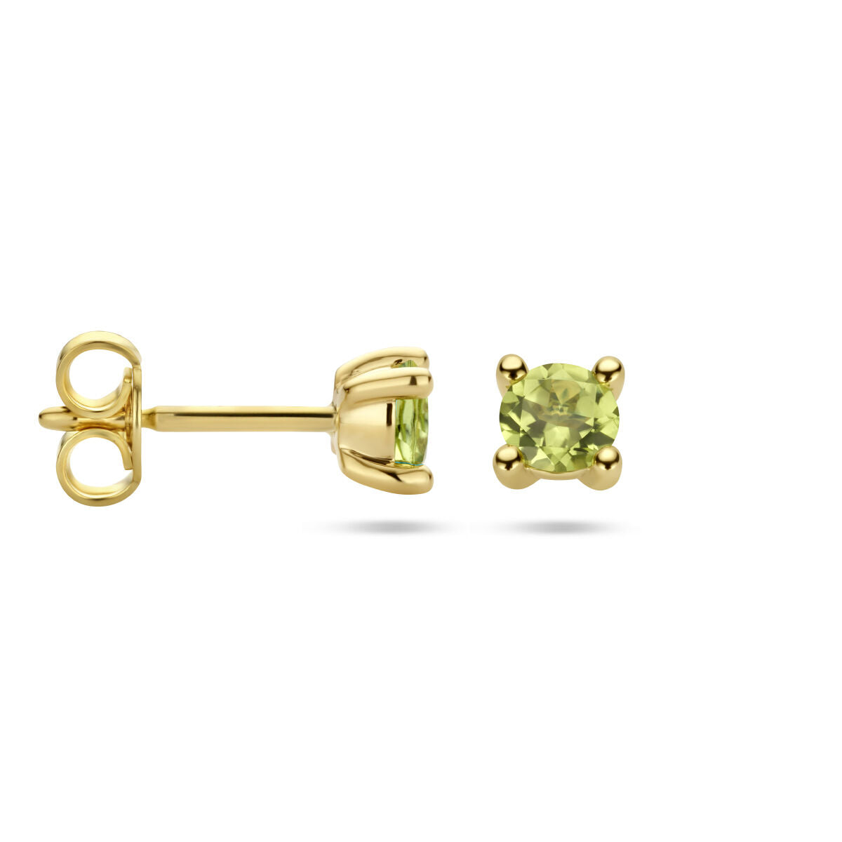 ear studs peridot 14K yellow gold