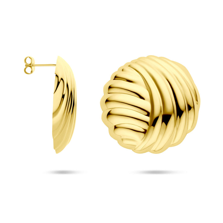 oorknoppen 35 mm 1 micron zilver verguld (geel)