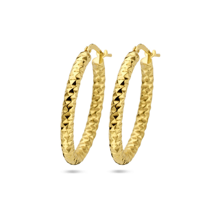 oorringen 3,0 mm ronde buis gediamanteerd 1 micron zilver verguld (geel)