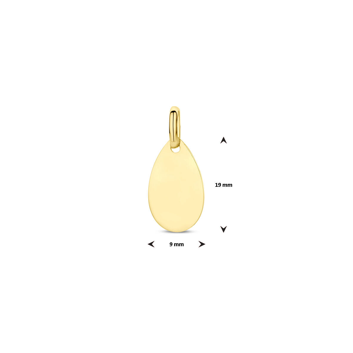graveerhanger 19 mm 14K geelgoud