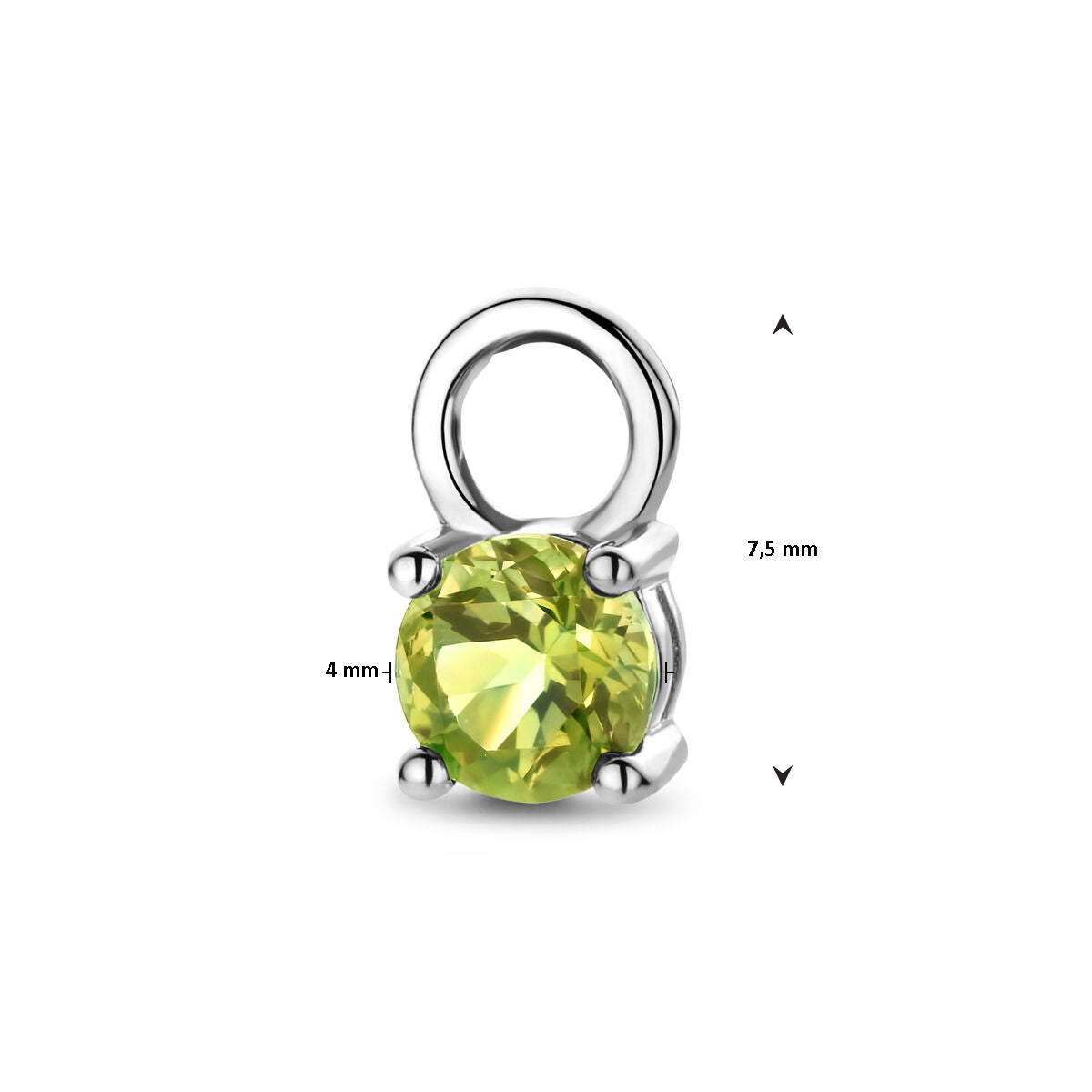 oorringhanger peridot per stuk 14K geelgoud