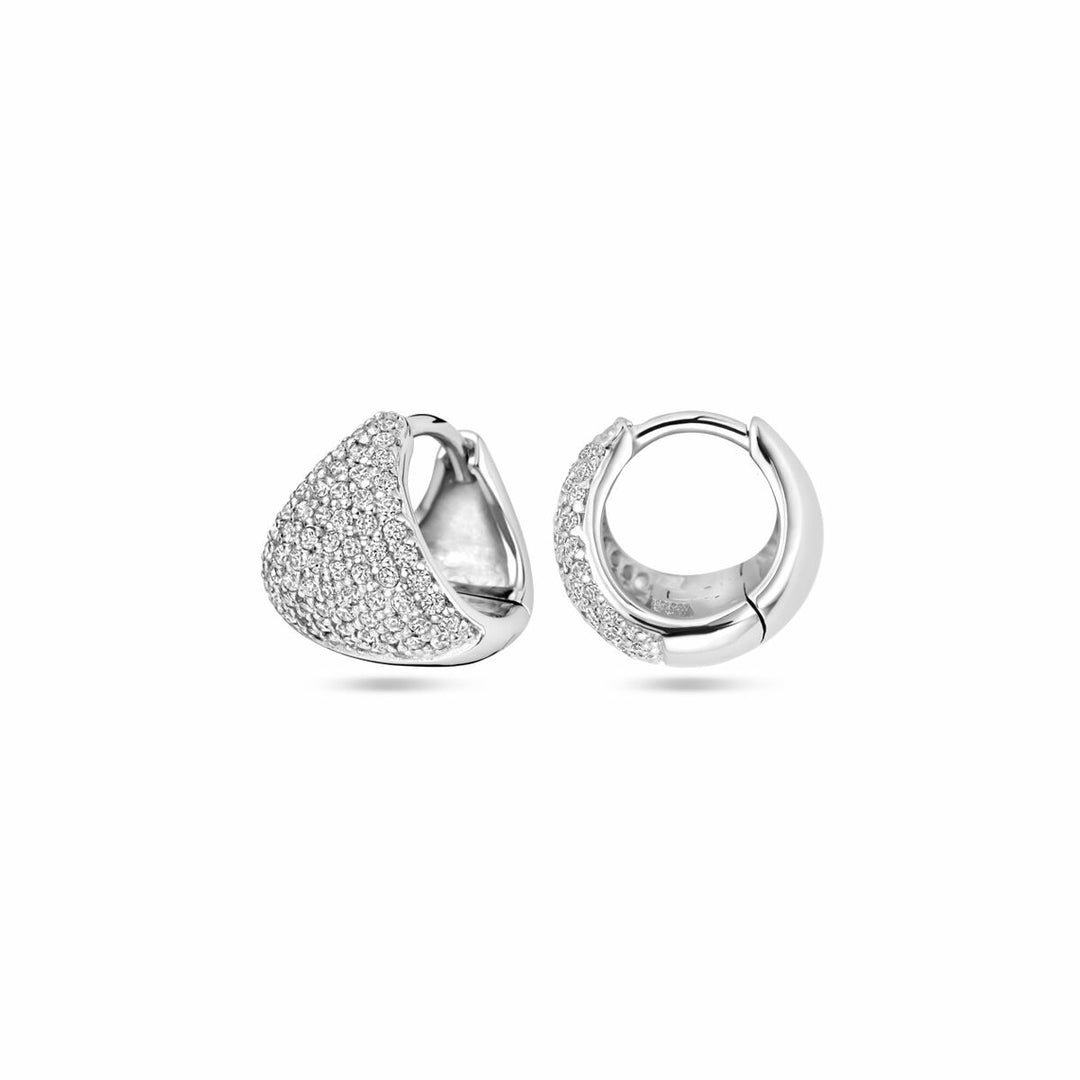 klapoorringen zirkonia 11 mm zilver gerhodineerd