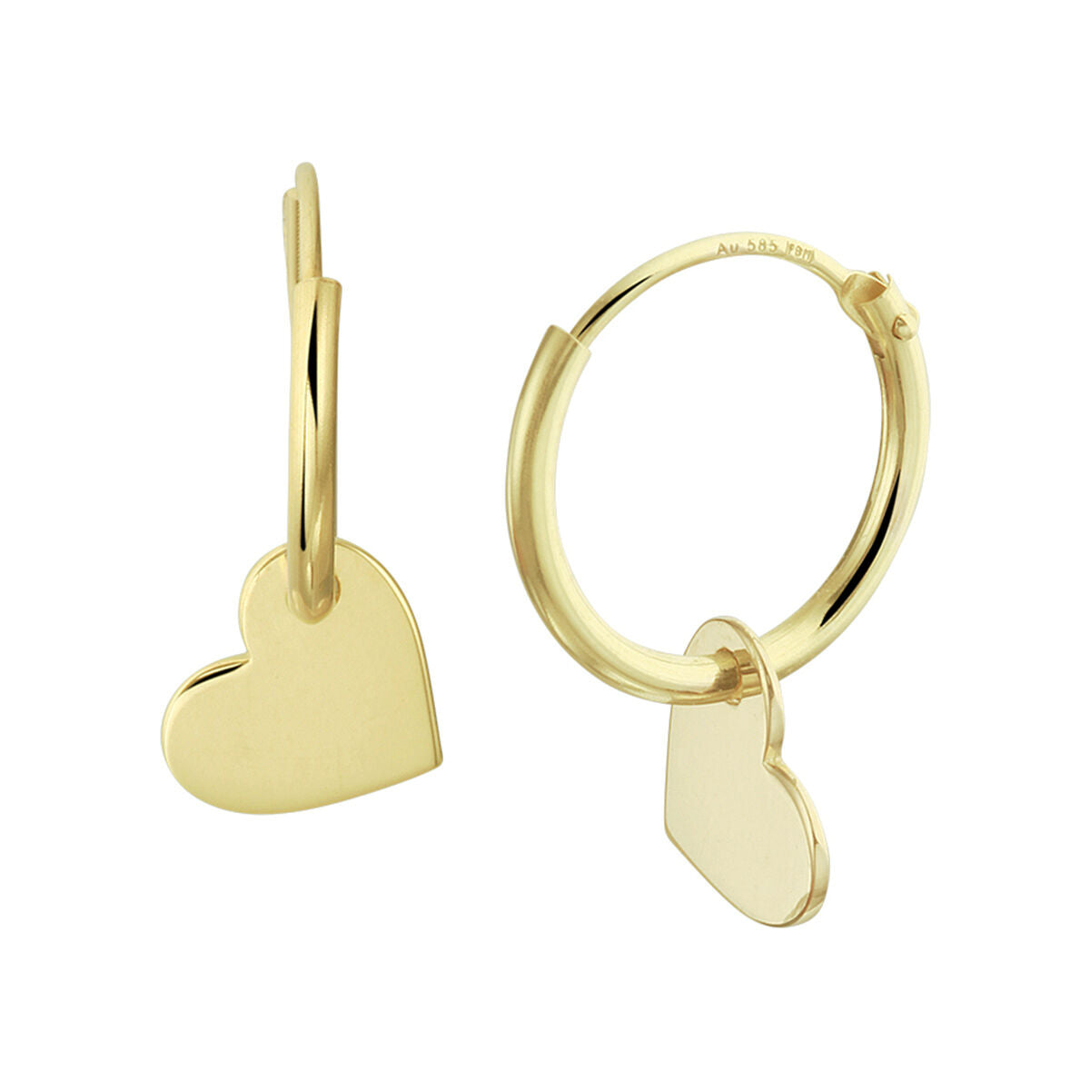 earrings heart 14K yellow gold