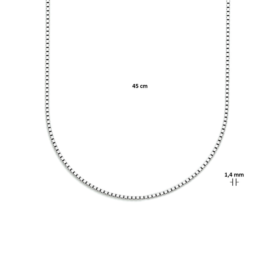 Venetian necklace 1.4 mm silver rhodium plated