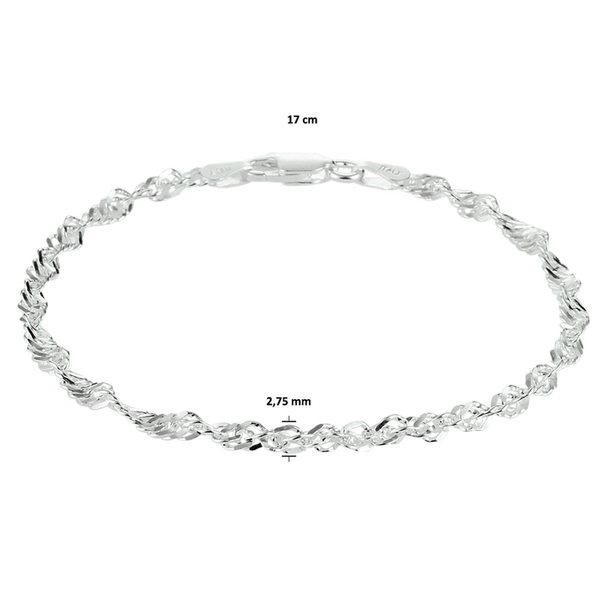 singapore 2.75 mm silver white