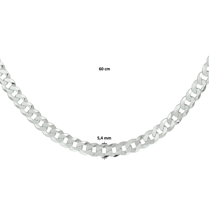 gourmette 8-zijdes geslepen 5,4 mm zilver wit