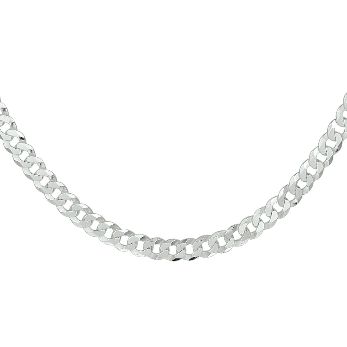 Zilveren gourmette ketting van 5,4 mm met 8-zijdige slijping.