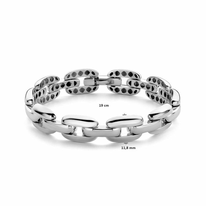 bracelet 11.8 mm 19 cm silver white