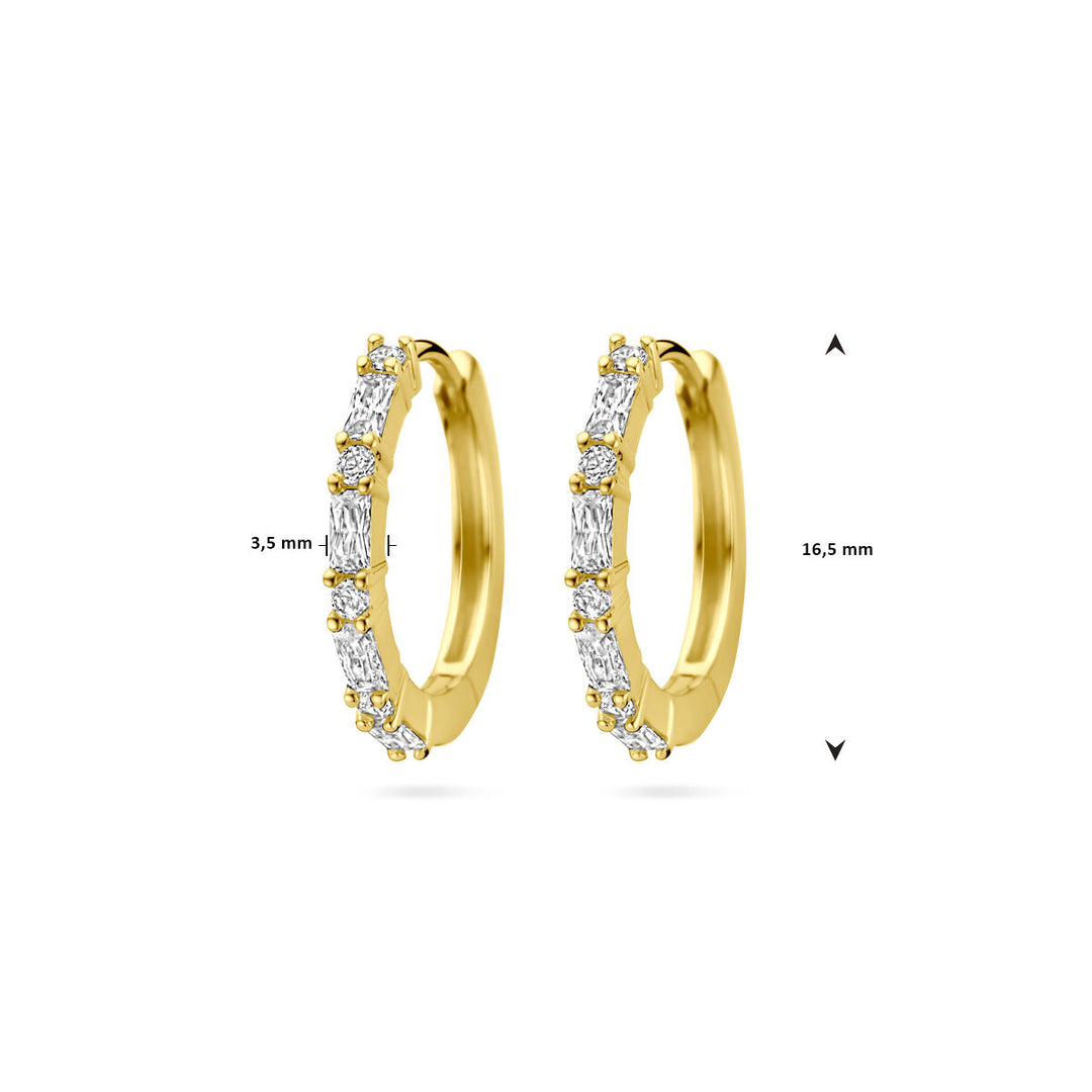 drop earrings zirconia 1 micron silver gold plated (yellow)