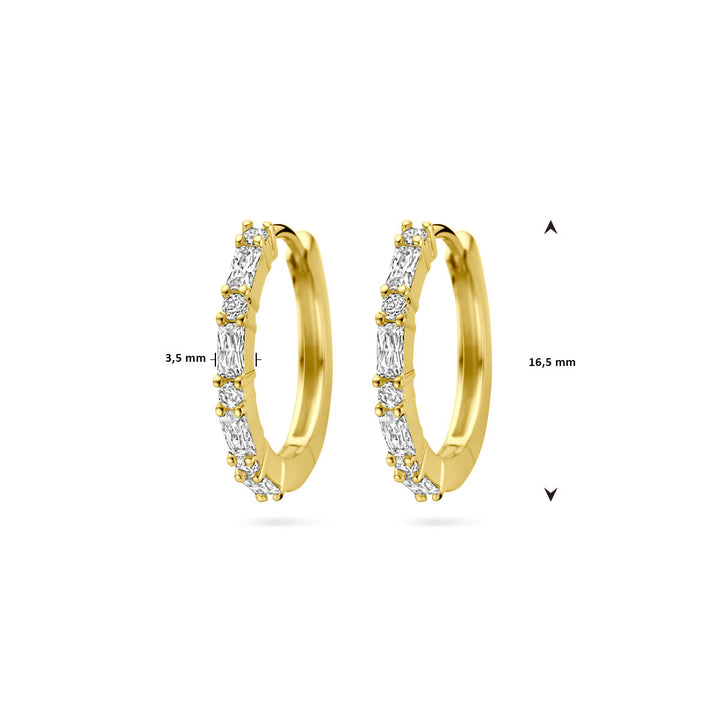 drop earrings zirconia 1 micron silver gold plated (yellow)