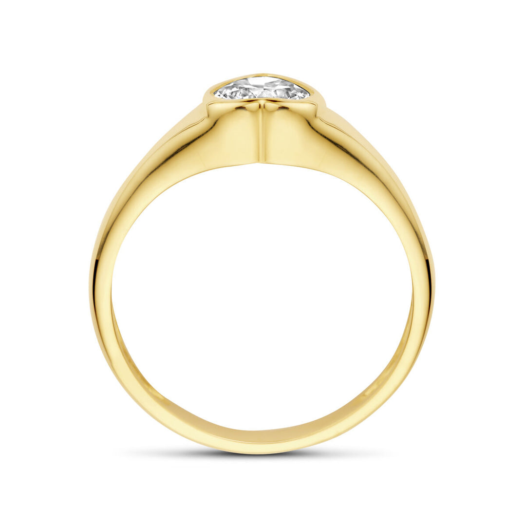 ring hart zirkonia 14K geelgoud