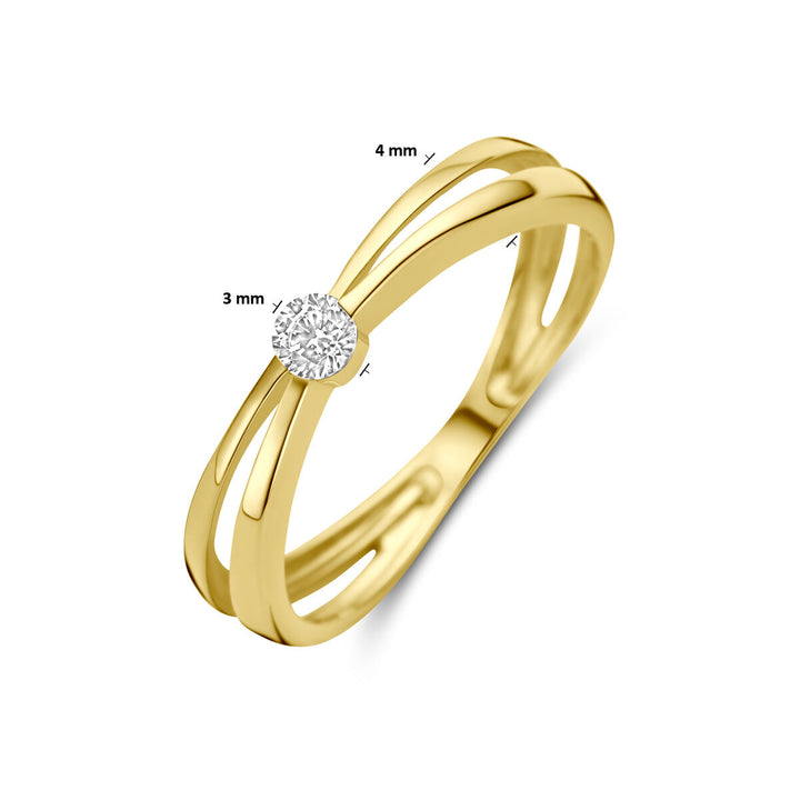 ring zirkonia 14K geelgoud