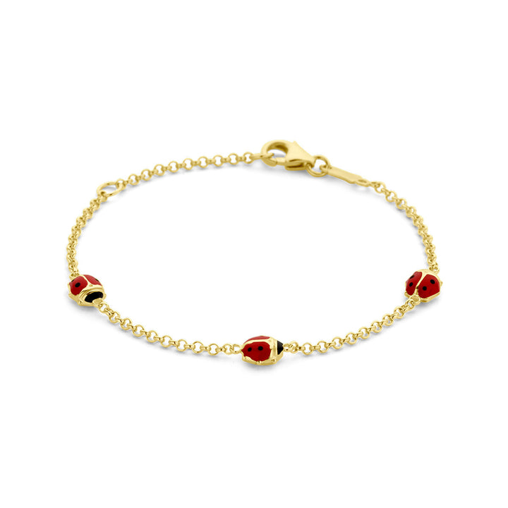 Armband Marienkäfer 11 - 13 cm 14K Gelbgold