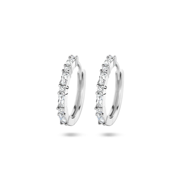 drop earrings zirconia silver rhodium plated