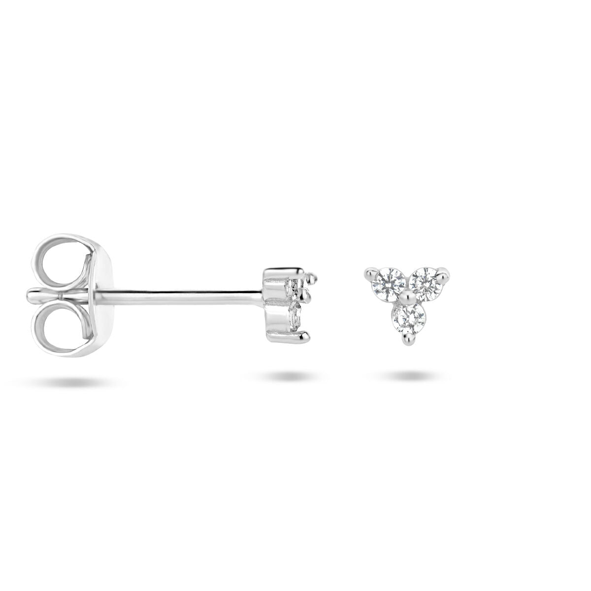 oorknoppen zirkonia zilver gerhodineerd