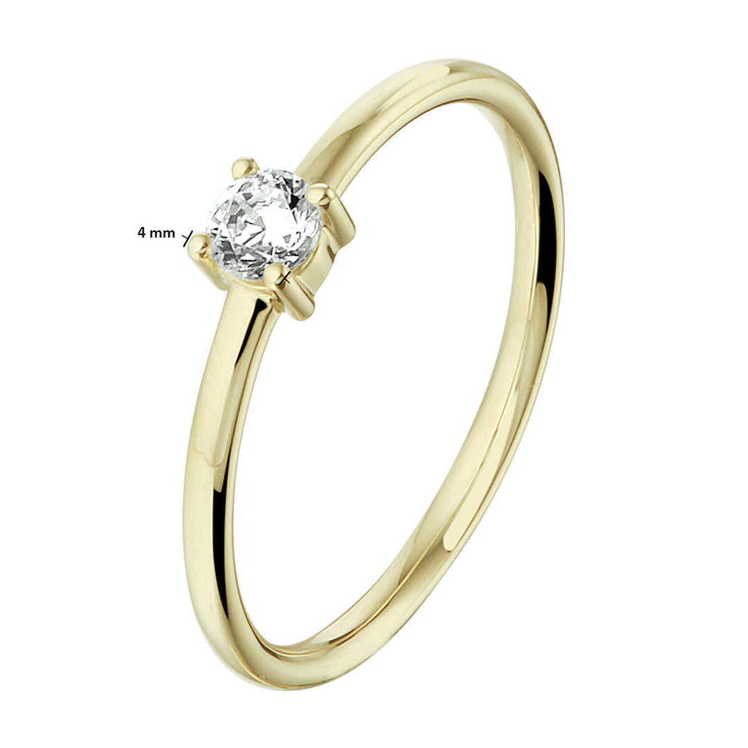 ring zirconia 14K yellow gold