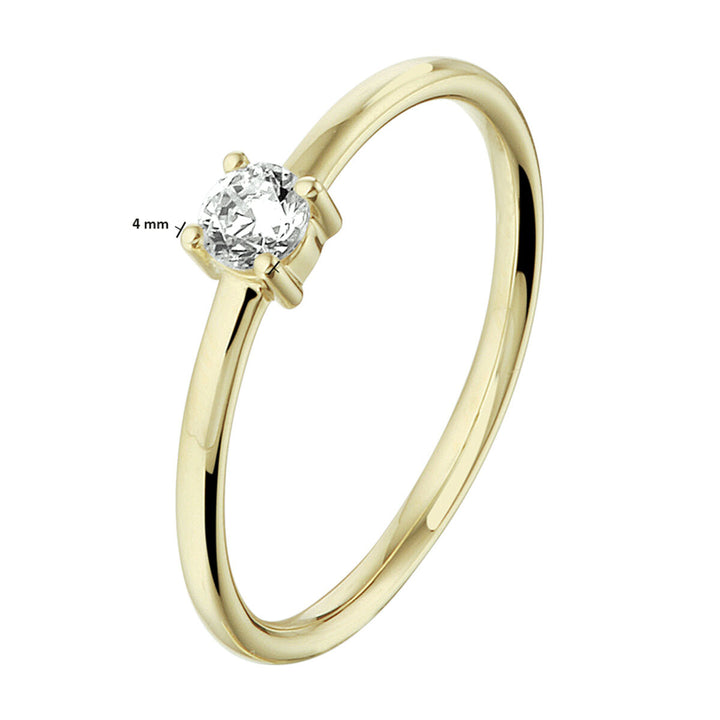 ring zirconia 14K yellow gold