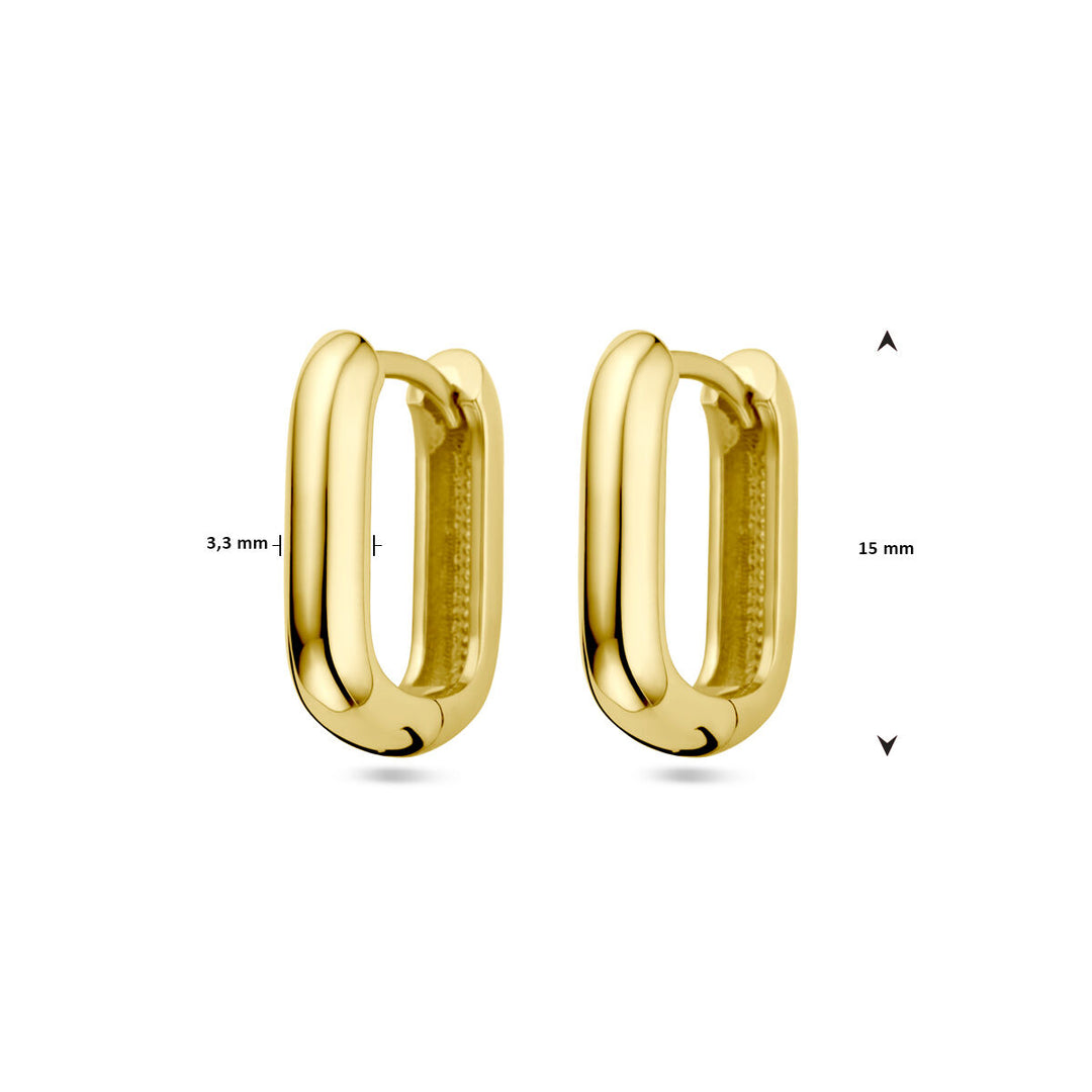 drop earrings paper clip 14K yellow gold