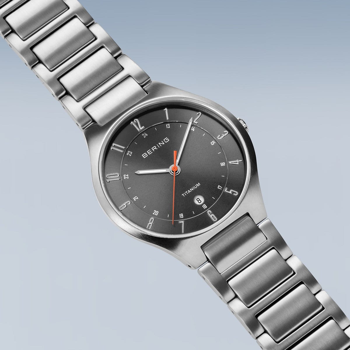 bering heren horloge grijze wijzerplaat - 11739-772