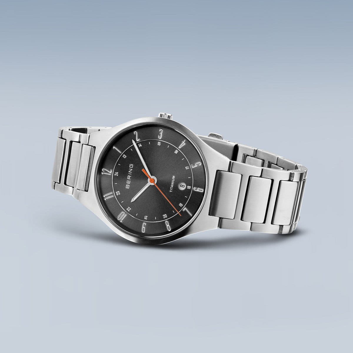 bering heren horloge grijze wijzerplaat - 11739-772
