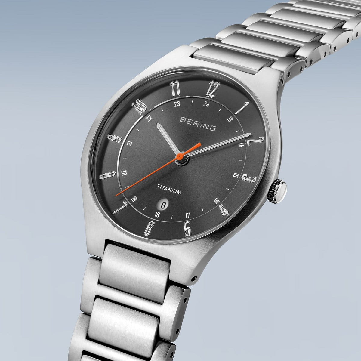 bering heren horloge grijze wijzerplaat - 11739-772