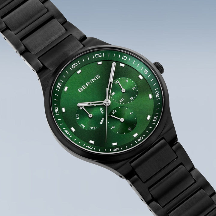 Bering men's watch green dial - 11740-728