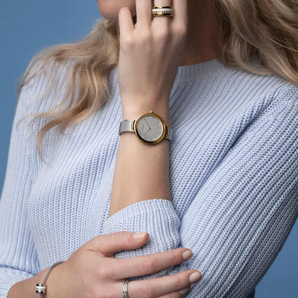 Bering dames horloge zilveren wijzerplaat - h12034-010